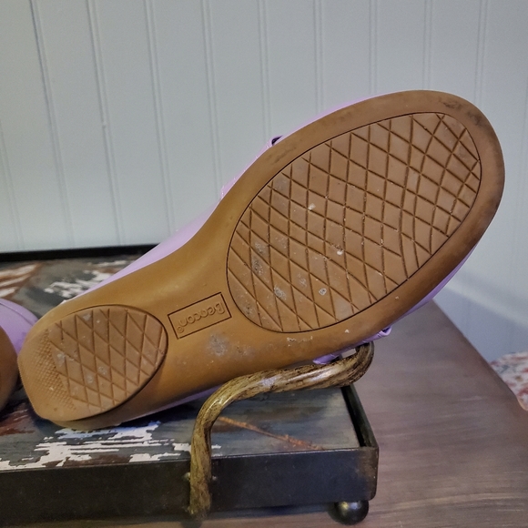 Lolita Patent Leather Flats Bow Toes Lilac Lavender Pasel Purple Shoes 7W wide - Picture 5 of 9